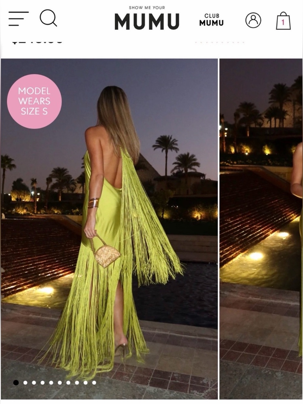 Show Me Your Mumu Neon Lime Fringe Backless Maxi Dress